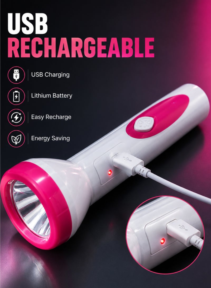 Rechargeable LED Flashlight USB Charging 5W High Power Torch Light 1500mAh Portable Emergency Lamp - Image 4