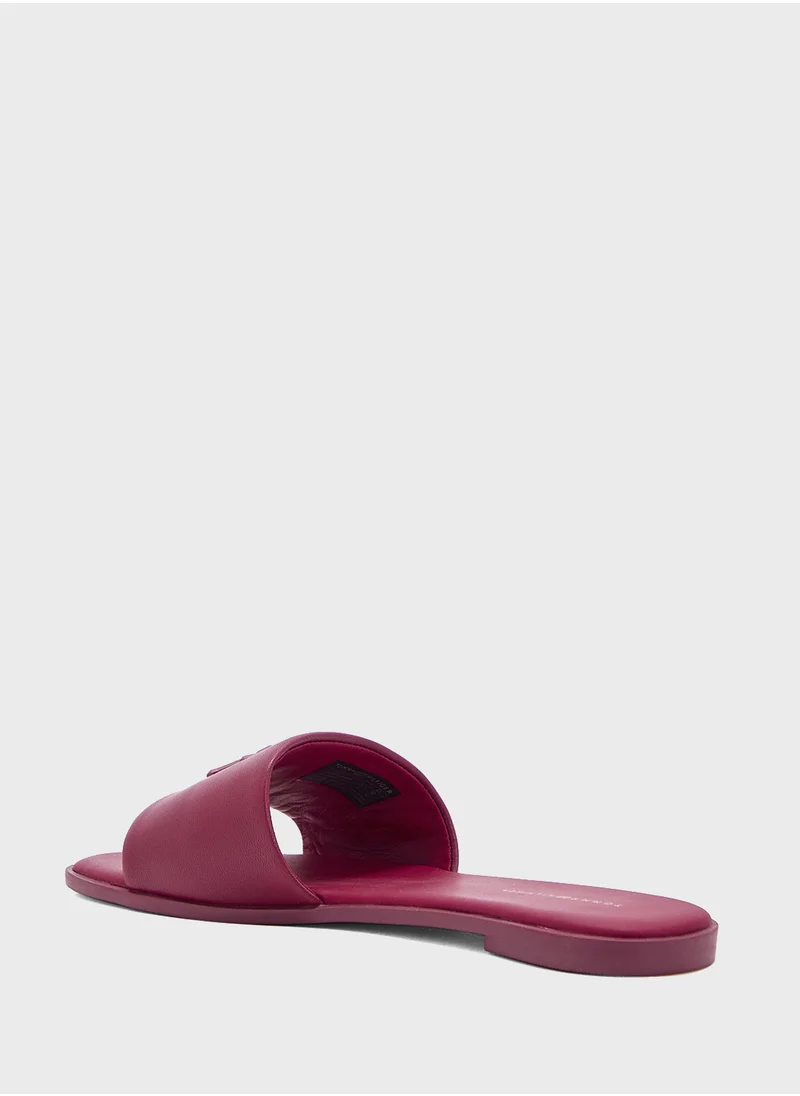 TOMMY HILFIGER Logo Hardware Leather Mule