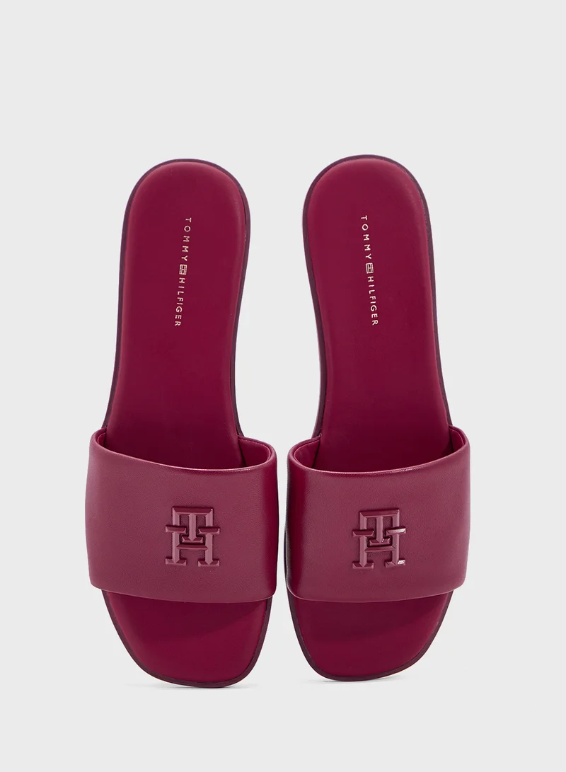 TOMMY HILFIGER Logo Hardware Leather Mule