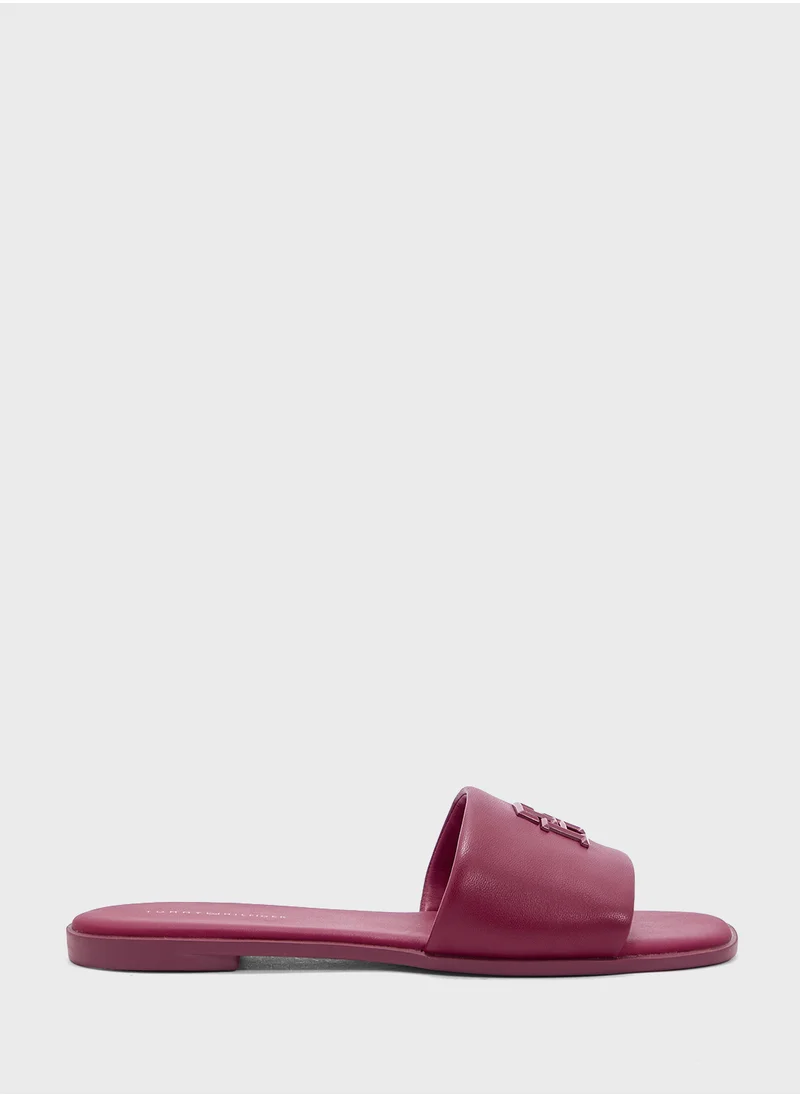 TOMMY HILFIGER Logo Hardware Leather Mule