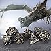 UBEUCK DND DiceHollow DD Metal DiceDungeons and Dragons Dice Set with Gift Box7 PCs Steampunk Polyhedral Dice Games Set for RPGMTGPathfinder Dragon Black Golden - Image 3