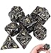 UBEUCK DND DiceHollow DD Metal DiceDungeons and Dragons Dice Set with Gift Box7 PCs Steampunk Polyhedral Dice Games Set for RPGMTGPathfinder Dragon Black Golden - Image 2