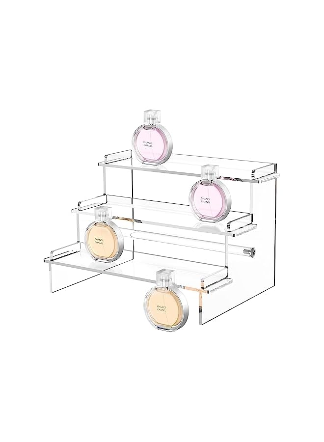 The Bros Acrylic Display Risers,9.5'' Perfume Organizer Clear Riser Compatible, for Cupcake Stand Lotion Holder Skincare Organizer Tiered Display Table Stand - Image 2