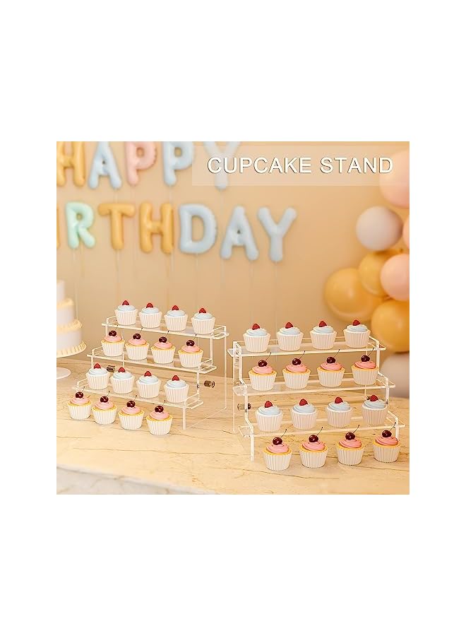 The Bros Acrylic Display Risers,9.5'' Perfume Organizer Clear Riser Compatible, for Cupcake Stand Lotion Holder Skincare Organizer Tiered Display Table Stand - Image 5