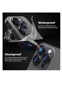Generic Camera Lens Protector for iPhone 15 Pro Max/15 Pro/14 Pro Max/14 Pro, Ultra-tough HD Individual Lens Protectors, Scratch Resistant, Ultra-thin Tempered Glass, Armorite Series, 1 Pack (Black-Diamond)  - Image 3