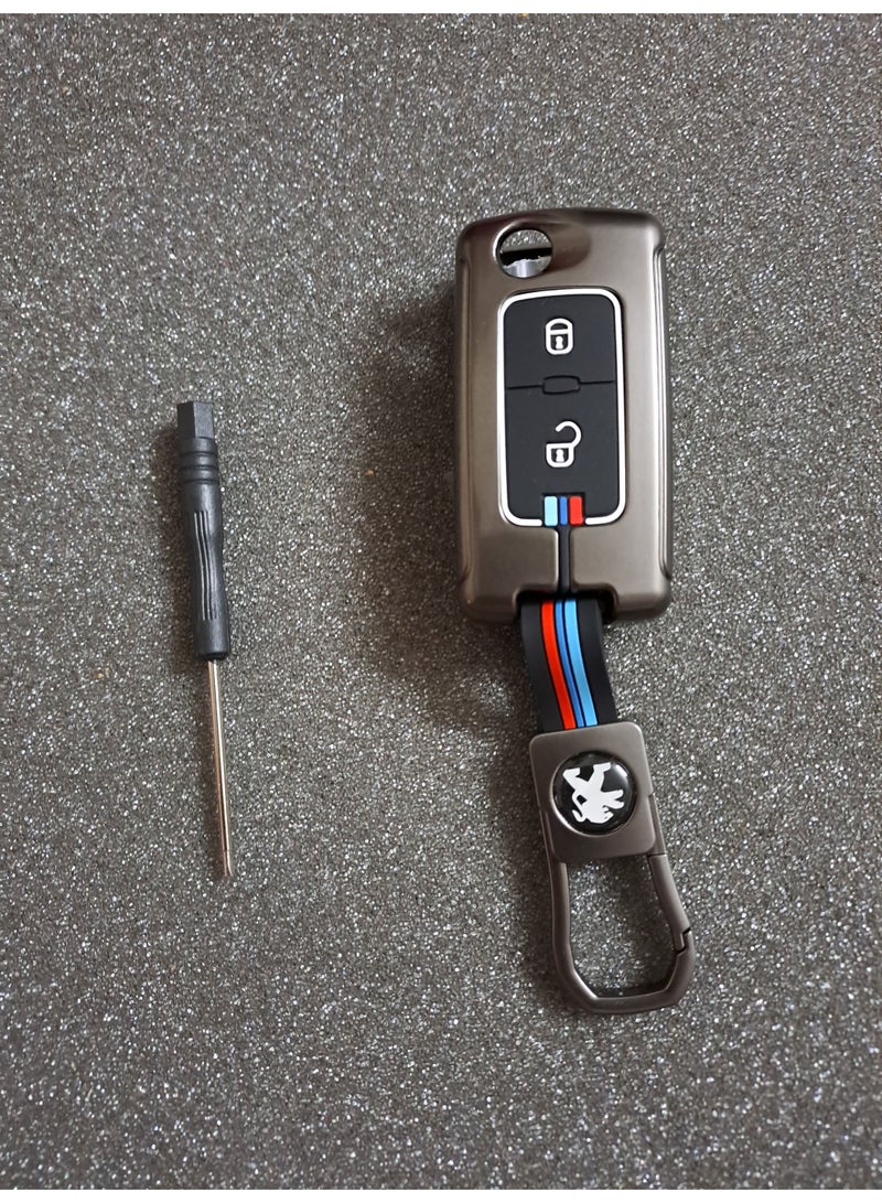 Peugeot 107 207 307 308 407 Key Case - Premium Rust-Resistant Metal - Remote Cover for Full Protection Against Scrsatch and Shocks - Stylish Design Compatible with Peugeot 107 207 307 308 407 Key Case Remote - Image 1