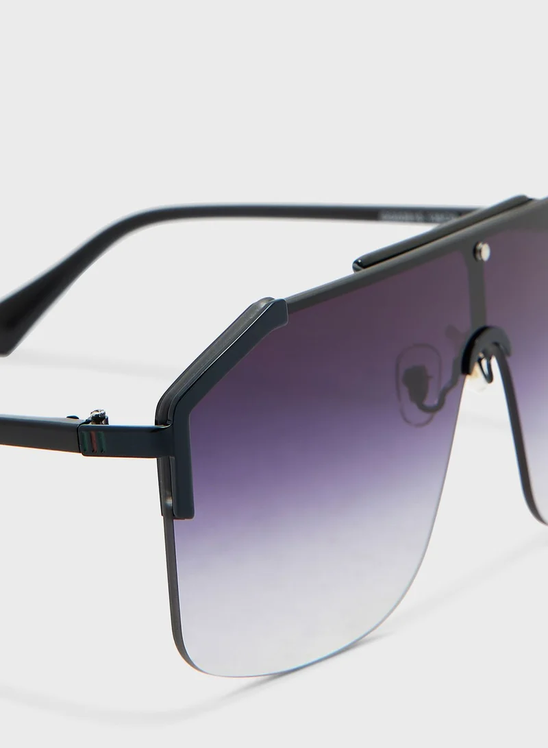 Seventy Five Oversized Shield Sunglasses
