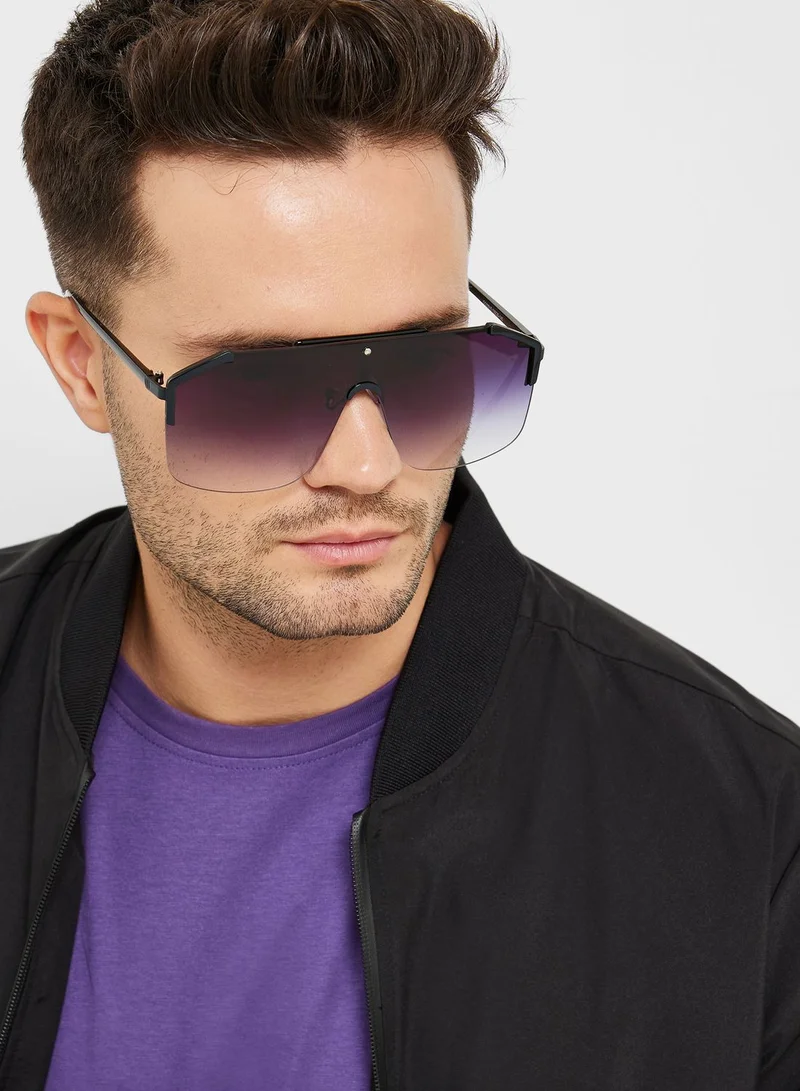 Seventy Five Oversized Shield Sunglasses