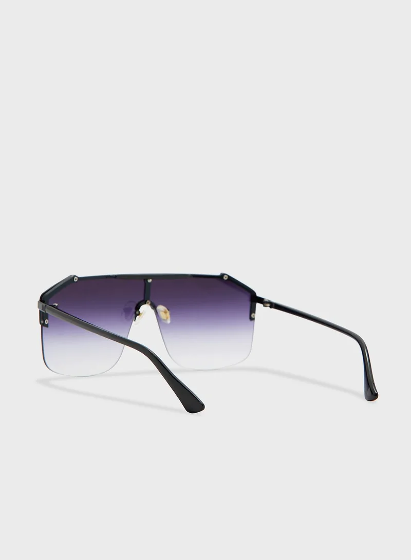 Seventy Five Oversized Shield Sunglasses