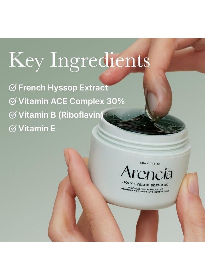 arencia Glow Hyssop Overnight Face Mask Serum - Hydrating & Anti-Aging Serum For Younger Looking Korean Glass Skin, 30% Vitamin A, C, E, 10% Niacinamide, Peptide  - Image 4