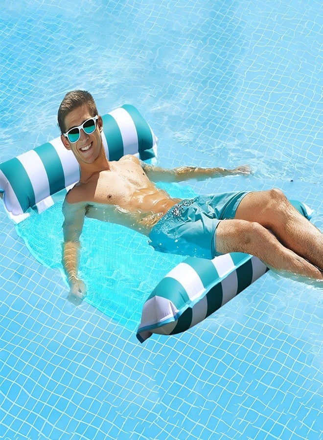 VWretails Inflatable Pool Float Hammock for Adults, Water Lounge Chair with Mesh Center & Dual Air Pillows, Foldable Pool & Beach Floating Bed, Heavy Duty Summer Swimming Float (Pack of Any 1) - Image 2