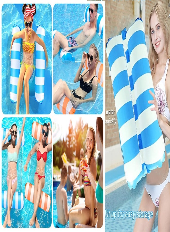 VWretails Inflatable Pool Float Hammock for Adults, Water Lounge Chair with Mesh Center & Dual Air Pillows, Foldable Pool & Beach Floating Bed, Heavy Duty Summer Swimming Float (Pack of Any 1) - Image 4