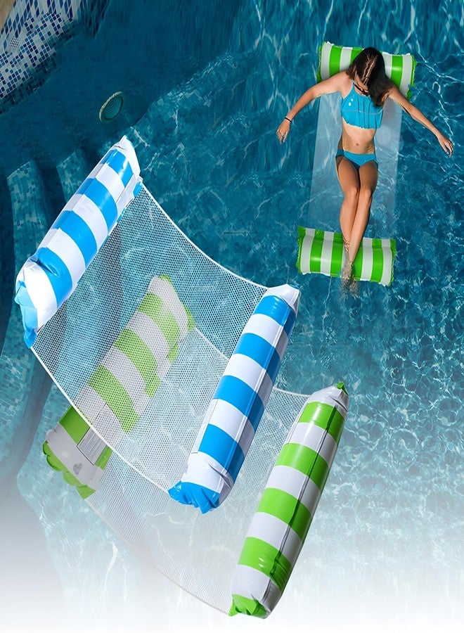 VWretails Inflatable Pool Float Hammock for Adults, Water Lounge Chair with Mesh Center & Dual Air Pillows, Foldable Pool & Beach Floating Bed, Heavy Duty Summer Swimming Float (Pack of Any 1) - Image 3