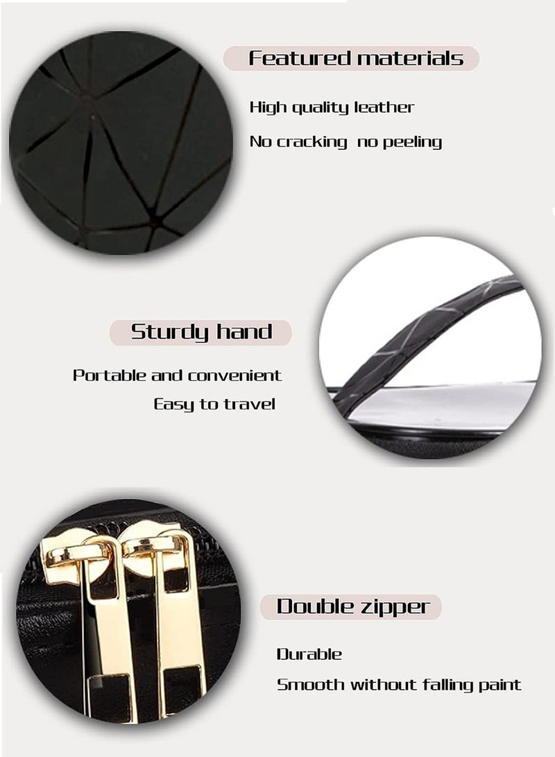 URbazaar Makeup Bag, Double layer Cosmetic Cases Travel Makeup Organizer Toiletry Bags Large Make Up Bag For Women Girls  (Black) - Image 5