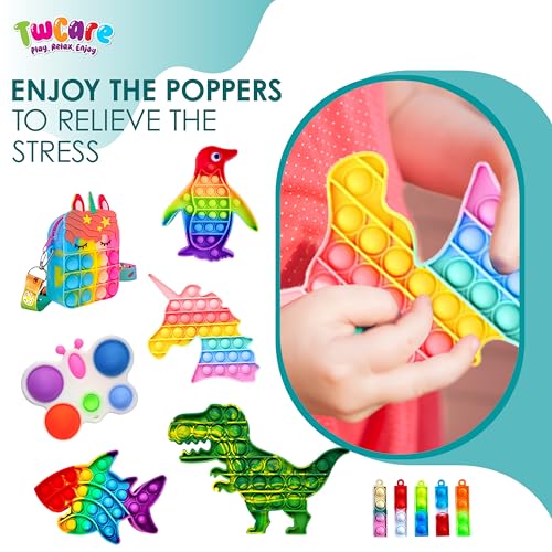 TwCare 120 Pcs Fidget Toys Pack, Pop Sensory Party Favors Set Gifts for Kids Adults Boy Girl Stocking Stuffers Autistic Bulk Goodie Bag Filler Treasure Box Classroom Prizes School - Image 2