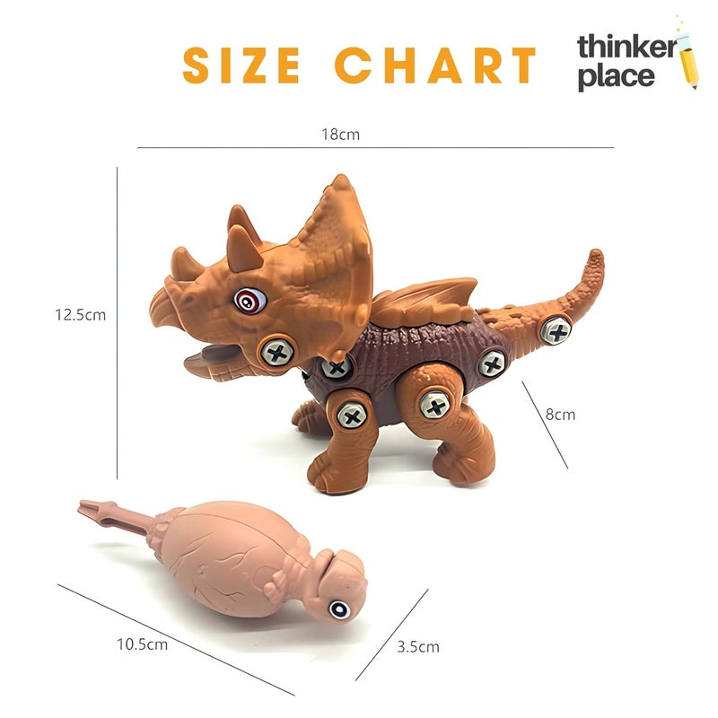 ThinkerPlace DIY Sliding Dinosaur Kit Triceratops | Learn About Dinosaurs | Take Apart Dinosaur Toys | Build, Play & Learn | STEM Educational Toy for Kids Age 4+ | Science & Learning Toy - Image 5