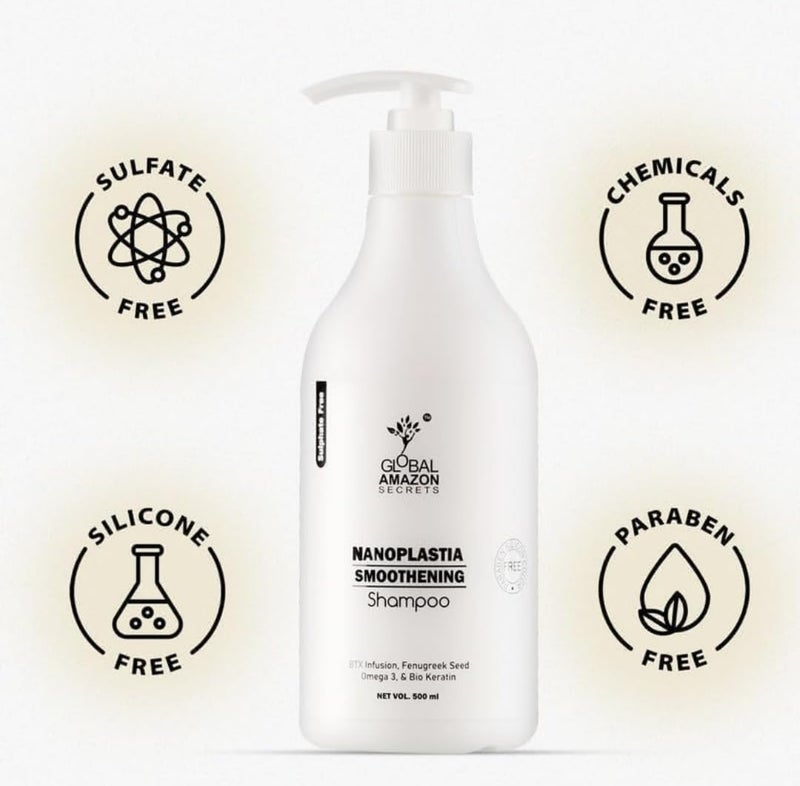 Generic Global Amazon Secrets Nanoplastia Smoothening Shampoo 500 ml STAR SCISSORS  - Image 4