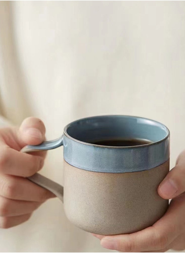 Perfii Set of 4 Handmade 270ml Two-Tone Colored Mugs Perfect for Specialty Coffee Drinks, Latte, Cafe, Mocha and Tea  - Image 2