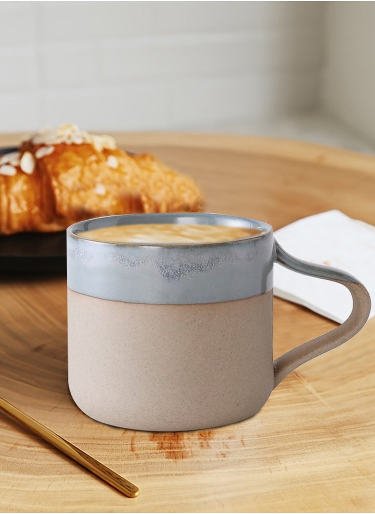 Perfii Set of 4 Handmade 270ml Two-Tone Colored Mugs Perfect for Specialty Coffee Drinks, Latte, Cafe, Mocha and Tea  - Image 5