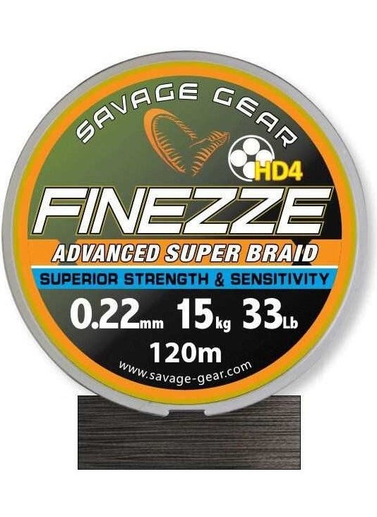 Savage Gear - Finesse Hd4 Braid 300 M 0,22 mm 33 Lbs 15 kg Gray Braided Thread - Image 1