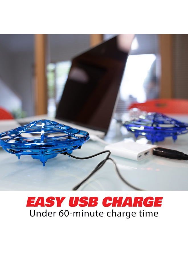 Force1 Scoot Hand Operated Drone for Kids or Adults - Hands Free Motion Sensor Mini Drone, Easy Indoor Small UFO Toy Flying Ball for Boys and Girls (Blue) - Image 4