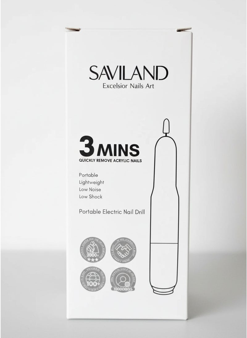 Saviland Portable Electric Nail Drill, Lightweight & Low Noise Acrylic Nail Remover, USB Rechargeable, Professional Manicure & Pedicure Tool - Image 4