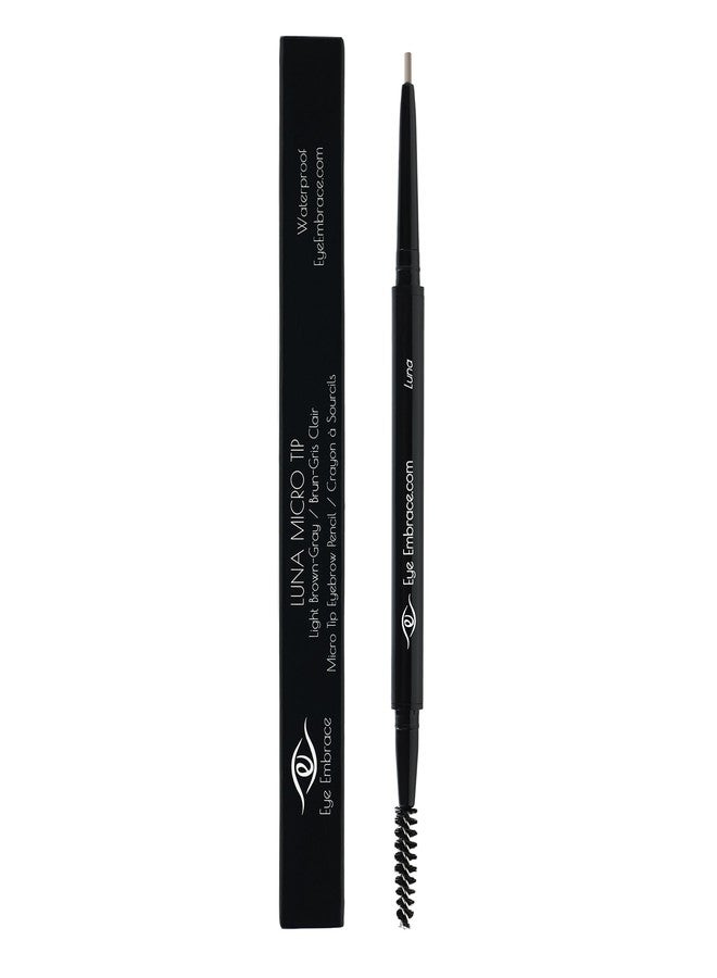 Eye Embrace Luna MicroTip Pen: Light Brown-Gray Ultra-Fine Micro Eyebrow Pencil - Waterproof, Double-Ended Automatic Micro-Tip & Spoolie Brush, Cruelty-Free - Image 4