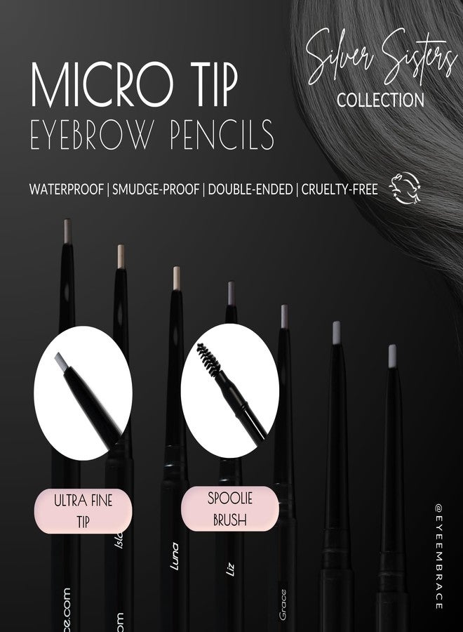 Eye Embrace Luna MicroTip Pen: Light Brown-Gray Ultra-Fine Micro Eyebrow Pencil - Waterproof, Double-Ended Automatic Micro-Tip & Spoolie Brush, Cruelty-Free - Image 2