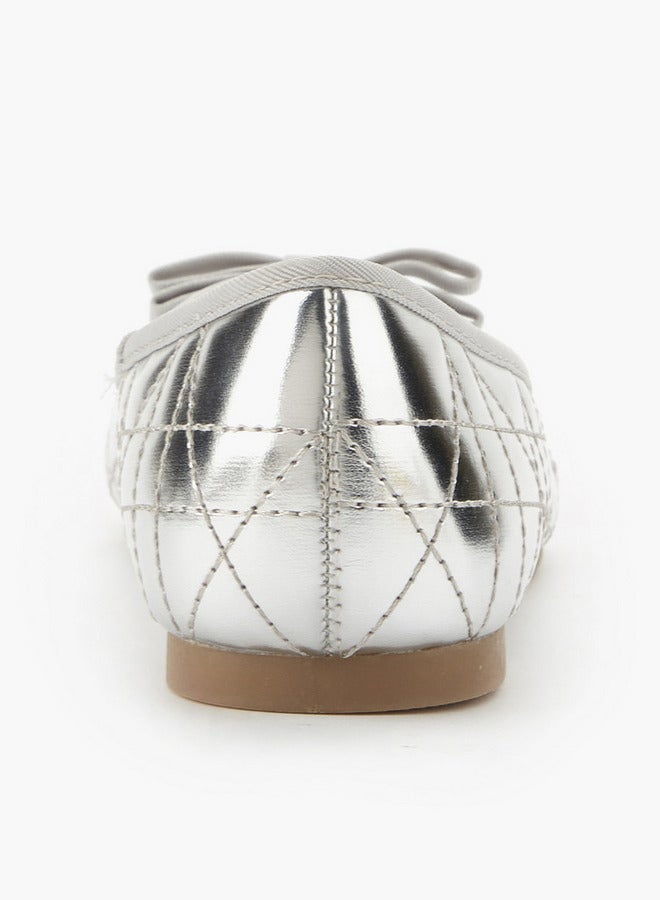 Little Missy Girls Quilted Ballerina Shoes - Image 5