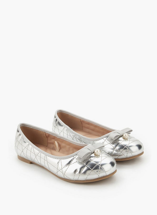 Little Missy Girls Quilted Ballerina Shoes - Image 3