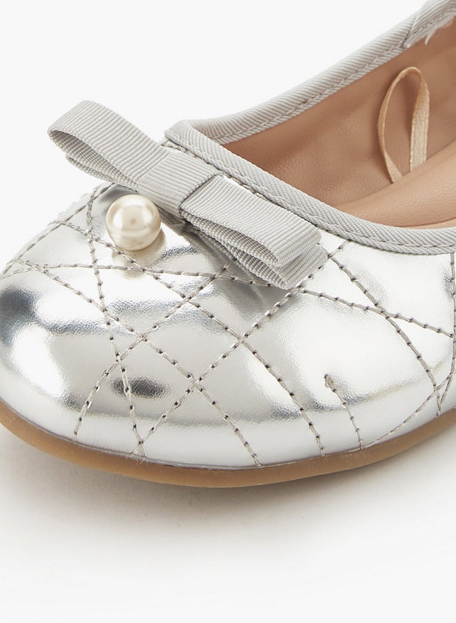 Little Missy Girls Quilted Ballerina Shoes - Image 4