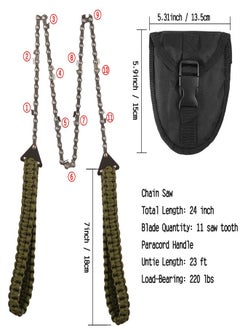 KASTWAVE Pocket Chainsaw With Handles, Field Survival Folding Hand Saw Chain Portable with Bag, Foldin Bi-Directional Cutting Teeth Camping Saw Wood Saw Hunting Saws, Emergency Survival Gear  - Image 3