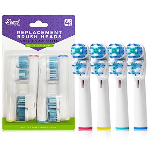 Pearl Enterprises Replacement Brush Heads Compatible with Oral-B Electric Toothbrushes – Dual-Action Style Design, Fits Pro 1000 & Vitality (4 Count) - Image 1