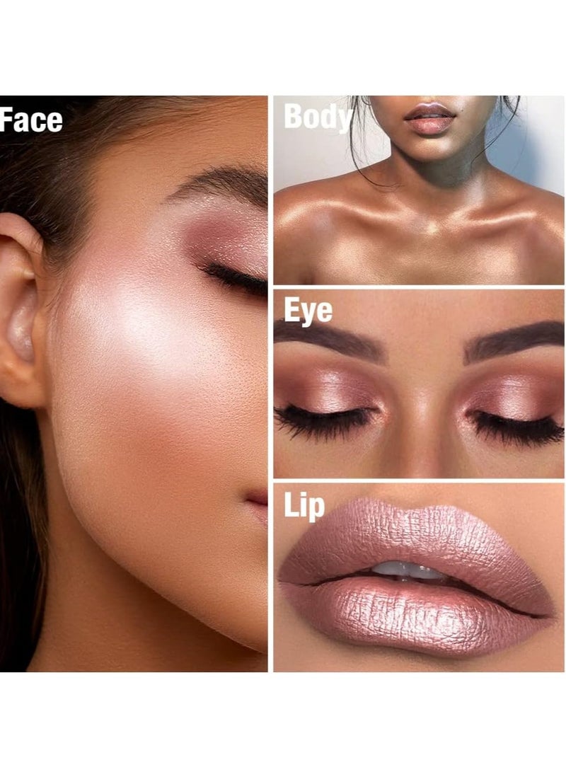 Tintark Cream Highlighter Makeup Stick Glow Face Highlighters Makeup Suit for Cheeks Body Eyeshadow Silver Light Pink Rose Gold Purple Champagne Vegan Talc Free 01 - Image 3