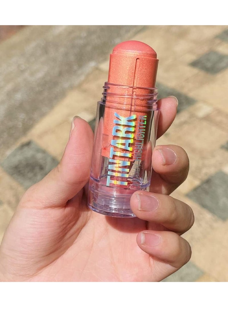 Tintark Cream Highlighter Makeup Stick Glow Face Highlighters Makeup Suit for Cheeks Body Eyeshadow Silver Light Pink Rose Gold Purple Champagne Vegan Talc Free 01 - Image 4