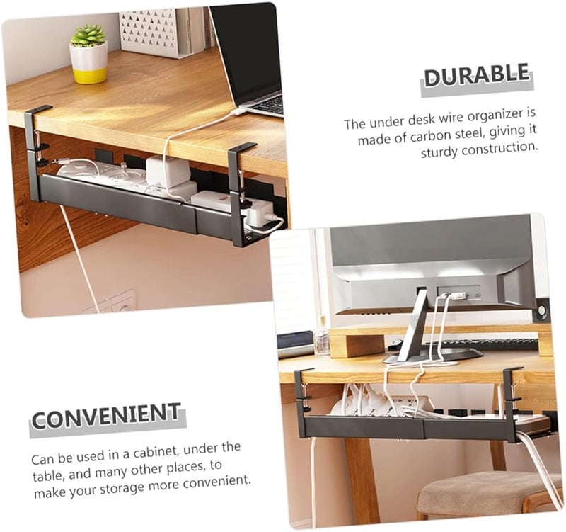 صينية إدارة الكابلات تحت المكتب صينية تلسكوبية لتنظيم الأسلاك صندوق للمكتب المنزلي - Image 4