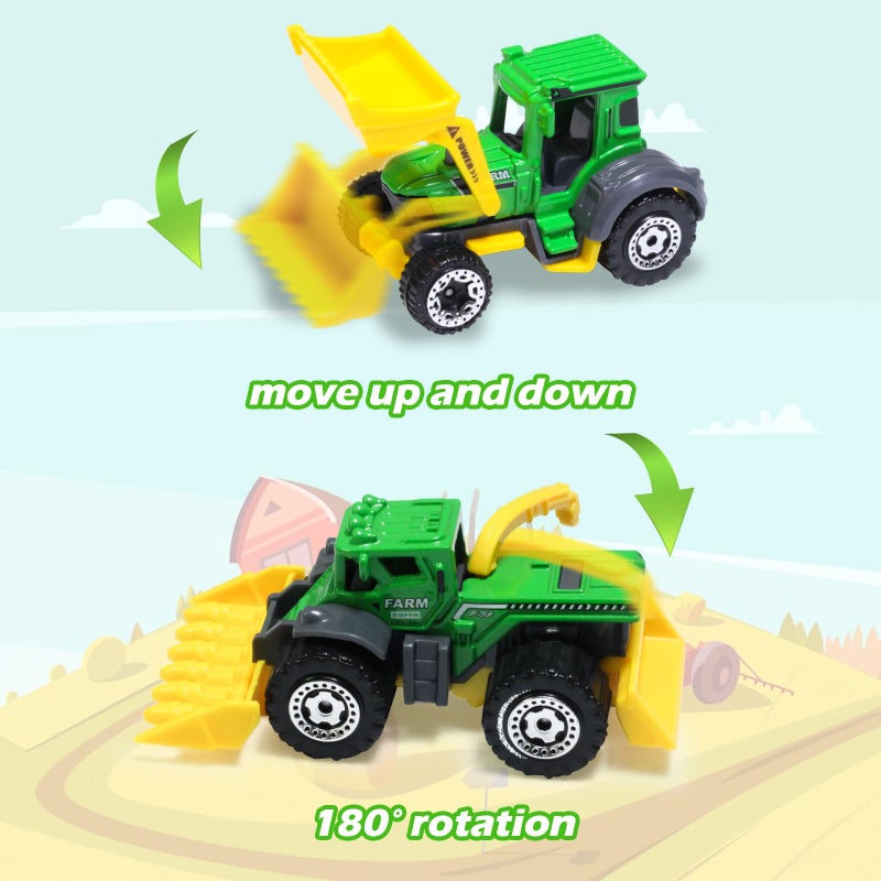 Oriate Children Diecasting Farm Car Toy Set 6pcs  Harvester  Transporter  Truck  Sprayer Small Farm Toys  Mini Cars Model Christmas  Birthday  3 Years Old and Up Boys Girls Gifts - Image 3