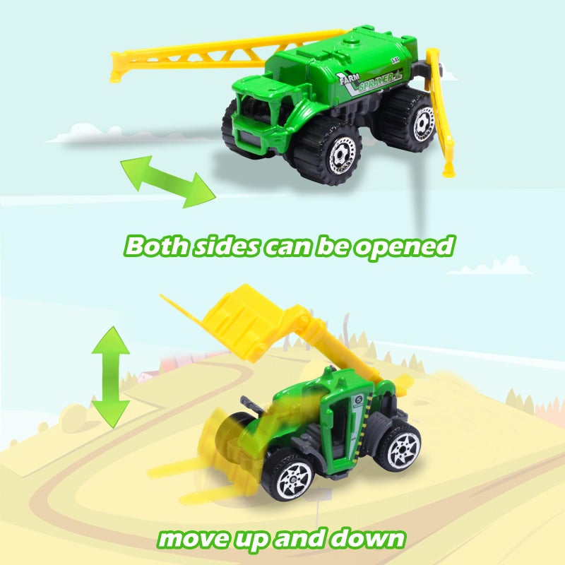 Oriate Children Diecasting Farm Car Toy Set 6pcs  Harvester  Transporter  Truck  Sprayer Small Farm Toys  Mini Cars Model Christmas  Birthday  3 Years Old and Up Boys Girls Gifts - Image 5