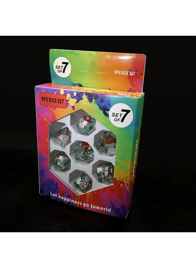 Transparent Fantasy Mushroom Ladybug Resin Dice Set 7pcs Handmade Tabletop Game Accessories - Image 1