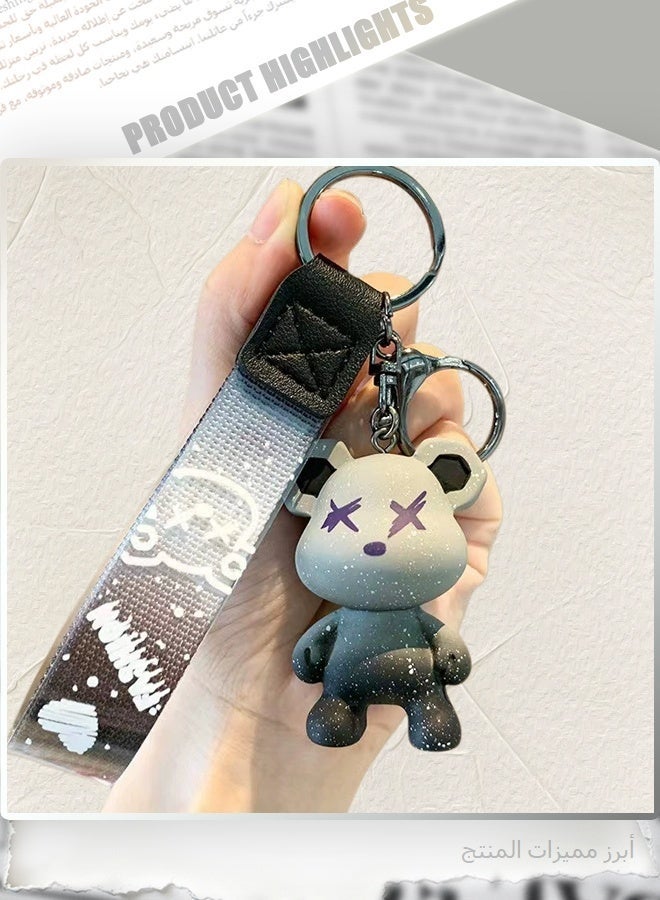 SUPREME Couple Keychains Set, 2PCS Astronaut Bear & Starry Sky Bear Keychains, Trendy Pendant Accessories with Gift Box for Anniversary Birthday Gifts - Image 4