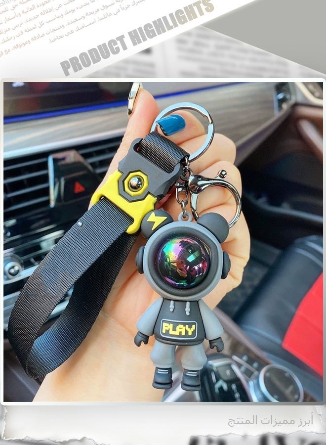 SUPREME Couple Keychains Set, 2PCS Astronaut Bear & Starry Sky Bear Keychains, Trendy Pendant Accessories with Gift Box for Anniversary Birthday Gifts - Image 3