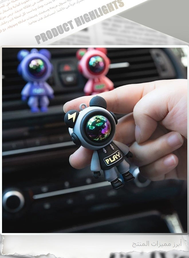 SUPREME Couple Keychains Set, 2PCS Astronaut Bear & Starry Sky Bear Keychains, Trendy Pendant Accessories with Gift Box for Anniversary Birthday Gifts - Image 2