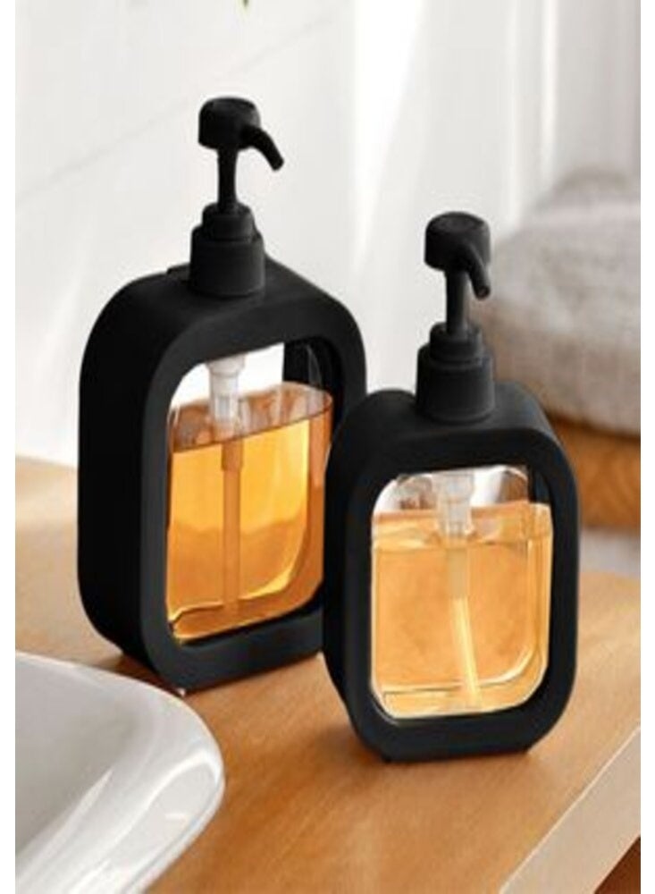 Large Capacity Empty Soap Dispenser Bottle for Bathroom and Kitchen, Hand Soap, Dish Soap, Shower Gel, Shampoo Dispenser (BLACK) - Image 2
