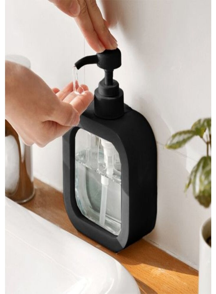 Large Capacity Empty Soap Dispenser Bottle for Bathroom and Kitchen, Hand Soap, Dish Soap, Shower Gel, Shampoo Dispenser (BLACK) - Image 1