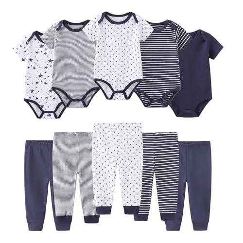 Ruliby Baby Boy Bodysuit and Pant Set Cotton Soft Newborn Clothes Outfits 912 month - Image 1