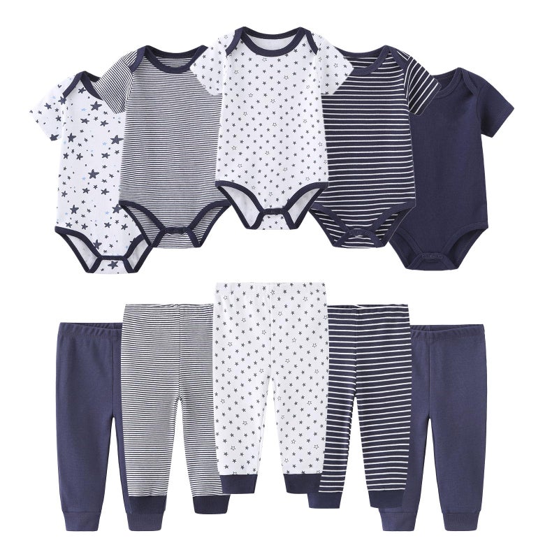 Ruliby Baby Boy Bodysuit and Pant Set Cotton Soft Newborn Clothes Outfits 912 month - Image 2