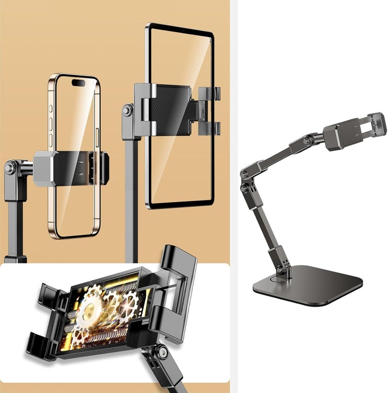 Tablets Stand for Work Study Entertainment Featuring Adjustable Heights Tilts Foldable Design Use Adjustable Tablets Holder - Image 1