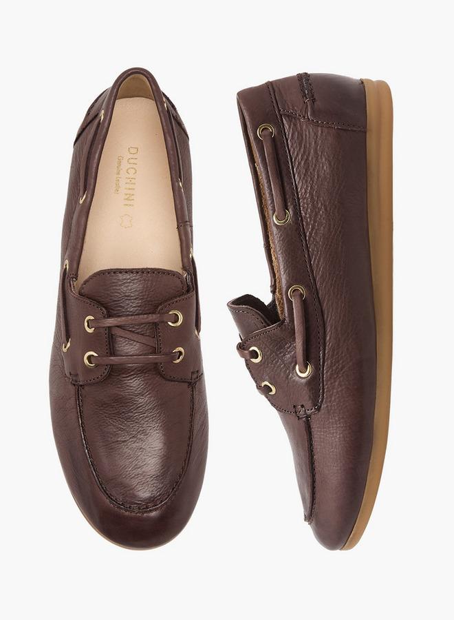 DUCHINI Women Slip-On Leather Loafers - Image 1