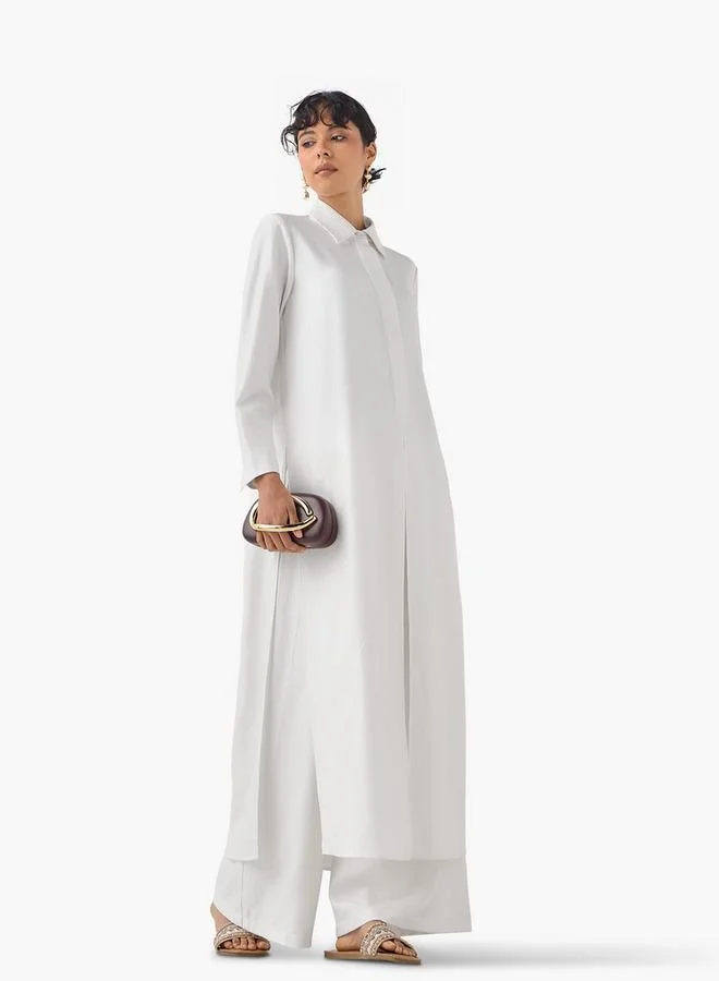 Iconic Iconic Pleated Textured Pants with Pockets