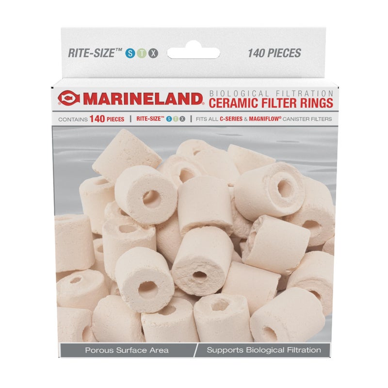 Marineland Ceramic Filter Rings, 140 Count, Support Biological Aquarium Filtration, Rite-Size S, T and X, Fit All C-Series and Magniflow Canister Filters - Image 1